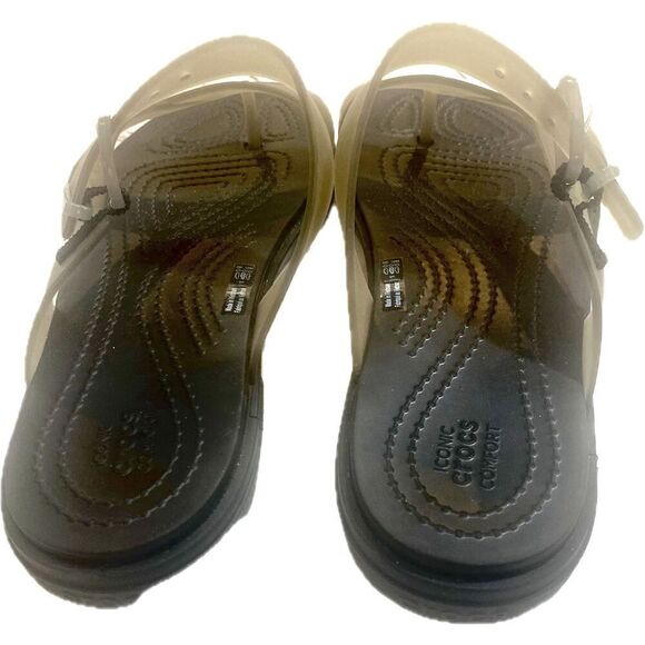 Crocs Comfort Tulum Toe Post Sage Green Slide Rubber Sandals 206108 Womens Sz 6W - Picture 5 of 6